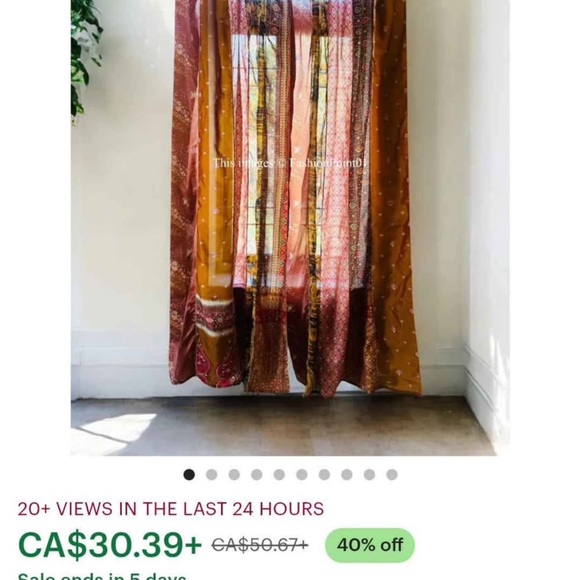 10 Panels of Saree Brown Curtains - Picture 1 of 3